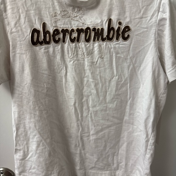 Abercrombie & Fitch Other - Abercrombie & Fitch White Tee with Brown Logo